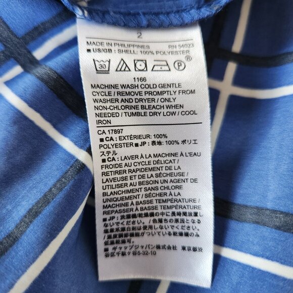 BANANA REPUBLIC FACTORY BLUE PLAID DRESS  SIZE 2 - Picture 6 of 6